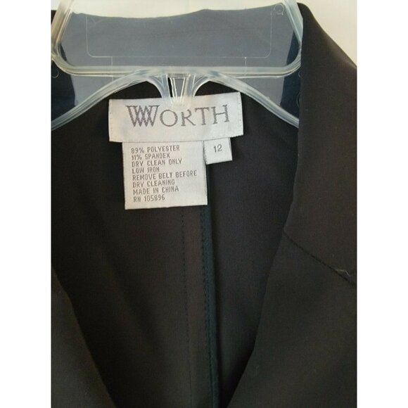 Worth Black Belted Zip Utility Style Jacket Size 12 - Picture 7 of 7